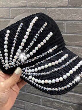 Brand New Crystals Ponytail Hat Bling Mesh Baseball Caps